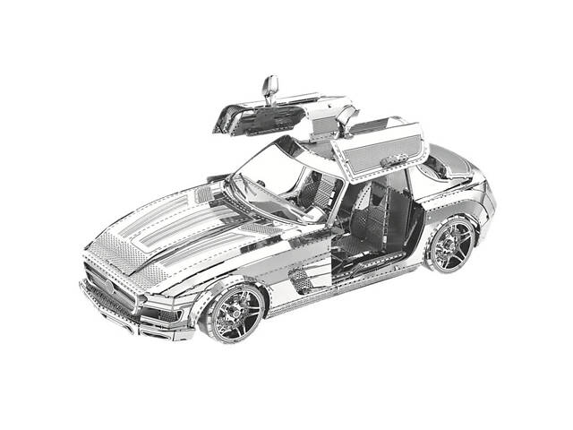 Металлический конструктор Спортивная машина. Металлическая сборная 3D модель машины 130х71х54 мм