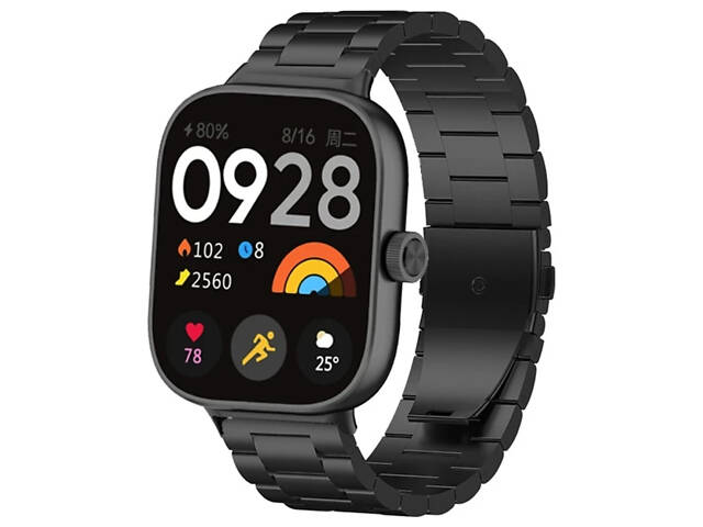 Металевий ремінець Primo для годинника Xiaomi Redmi Watch 4 / Xiaomi Mi Band 8 Pro - Black - Фото 2