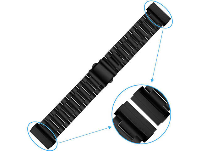 Металлический ремешок Primolux для часов Fitbit Versa 4 / Fitbit Sense 2 - Black - Фото 5