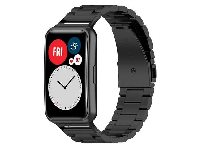 Металевий ремінець Primolux для смарт-годинника Huawei Watch Fit (TIA-B09) - Black - Фото 1