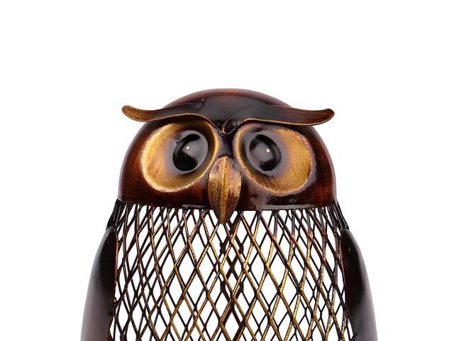 Металева скарбничка для грошей Сова RESTEQ 103х136 мм. Скарбничка Совушка метал. Декоративна скарбничка - Фото 6