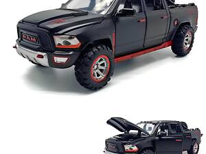Металлическая модель Dodge Ram TRX 1:32 — инерционная машинка с фарами и звуком, черная