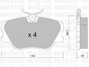 Metelli 22-0061-0. Комплект гальмівних колодок (дискових)