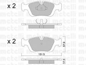 Metelli 22-0124-0. Комплект тормозных колодок (дисковых)