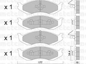 Metelli 22-0218-0. Комплект гальмівних колодок (дискових)