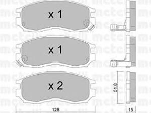 Metelli 22-0224-0. Комплект гальмівних колодок (дискових)