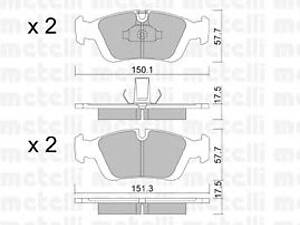 Metelli 22-0312-0. Комплект гальмівних колодок (дискових)