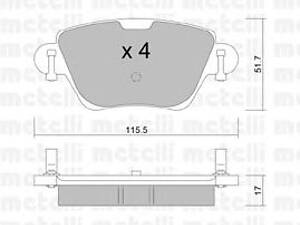 Metelli 22-0319-0. Комплект гальмівних колодок (дискових)