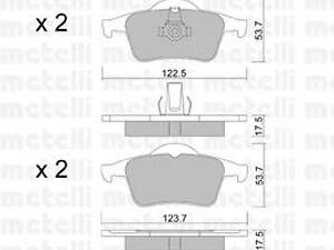 Metelli 22-0348-0. Комплект гальмівних колодок (дискових)