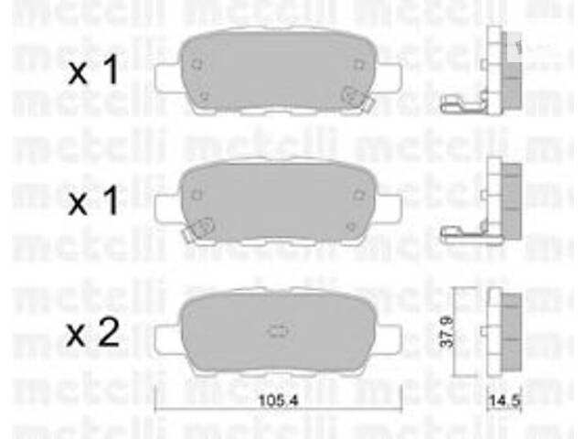 Metelli 22-0612-0. Комплект гальмівних колодок (дискових)