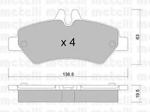 Metelli 22-0672-0. Комплект тормозных колодок (дисковых)