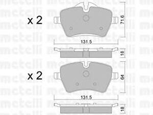 Metelli 22-0768-0. Комплект гальмівних колодок (дискових)
