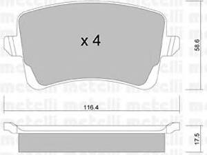 Metelli 22-0776-0. Комплект тормозных колодок (дисковых)