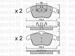 Metelli 2206755. Комплект гальмівних колодок (дискових)