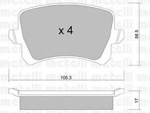 Metelli 2208060. Комплект тормозных колодок (дисковых)