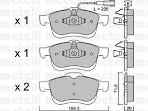 Metelli 2208240. Комплект тормозных колодок (дисковых)