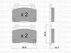 Metelli 2208260. Комплект гальмівних колодок