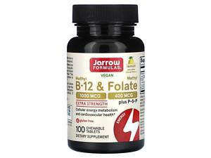 Метилфолат и метил B-12, Methyl B-12 & Methyl Folate, Jarrow Formulas, 1000 мкг / 400 мкг, 100 жевательных