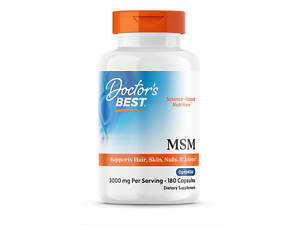 Метилсульфонилметан, МСМ, Best MSM, Doctor's Best, 1000 мг, 180 капсул