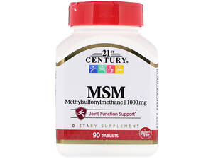 Метилсульфонілметан МСМ, MSM, 21st Century, 1000 мг, 90 таб.
