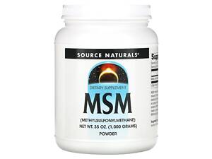 Метилсульфонилметан, MSM Powder, Source Naturals, 1000 гр.