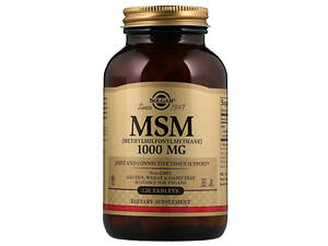 Метилсульфонілметан, MSM, Solgar, 1000 мг, 120 таблеток