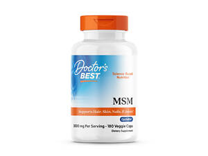 Метилсульфонилметан, MSM with OptiMSM, Doctor's Best, 1000 мг, 180 веганских капсул