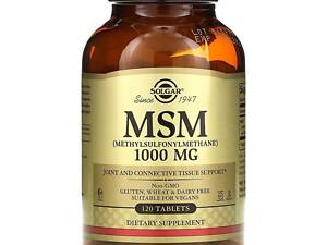 Метилсульфонілметан Solgar MSM 1000 mg 120 tabs (1086-2023-10-4129)