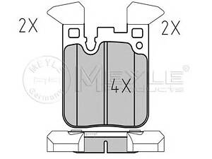 Meyle 025 250 2916. Комплект гальмівних колодок