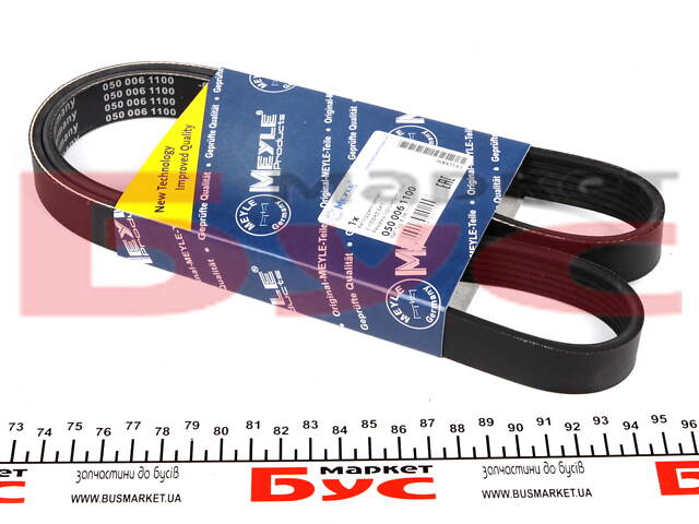 MEYLE 050 006 1100 Ремень генератора Peugeot Boxer 2.0 94-/VW Caddy 1.4 04- (6PK1100) - Фото 1