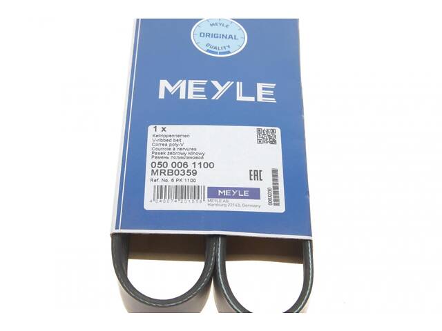 MEYLE 050 006 1100 Ремень генератора Peugeot Boxer 2.0 94-/VW Caddy 1.4 04- (6PK1100) - Фото 7