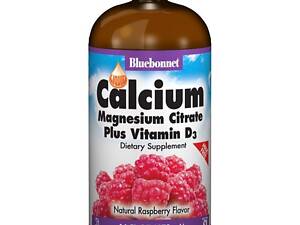 Микроэлемент Кальций Bluebonnet Nutrition Calcium Magnesium Citrate + Vitamin D3 16 oz 472 ml Natural Raspberry Flavor B