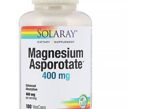 Микроэлемент Магний Solaray Magnesium Asporotate 400 mg 180 Veg Caps SOR13223