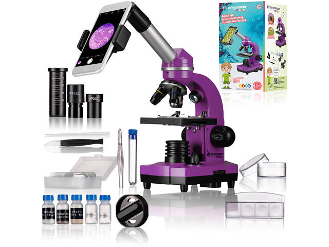 Мікроскоп Bresser Junior Biolux SEL 40x-1600x Purple з адаптером для смартфона (8855600TJ5000) - Фото 1