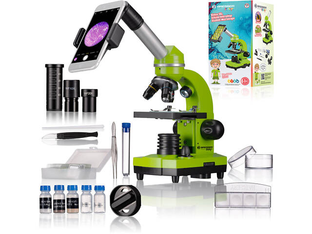 Мікроскоп Bresser Junior Biolux SEL 40x-1600x Green з адаптером для смартфона (8855600B4K000) - Фото 1
