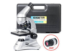 Мікроскоп SIGETA PRIZE NOVUM 20x-1280x з камерою 2Mp (в кейсі), Оригінал
