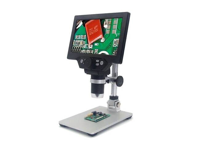 Микроскоп цифровой с 7' дюймовым LCD экраном и подсветкой GAOSUO G1200HDB, c увеличением до 1200X, с аккумулятором - Фото 3
