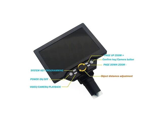 Микроскоп цифровой с 7' дюймовым LCD экраном и подсветкой GAOSUO G1200HDB, c увеличением до 1200X, с аккумулятором - Фото 6