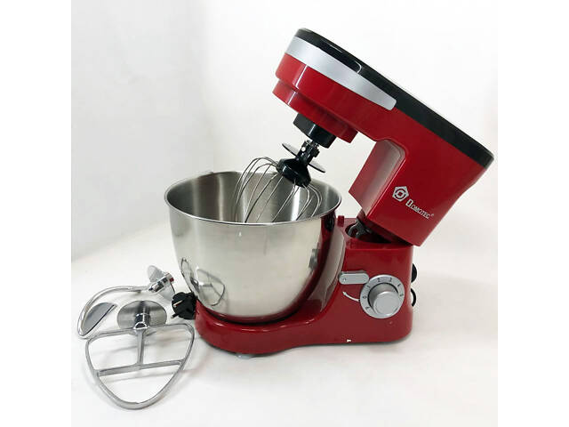 Міксер-тестоміс планетарний Domotec MS-1368 на 6 швидкостей 3 насадки чаша 4 л 1500 W - Фото 7