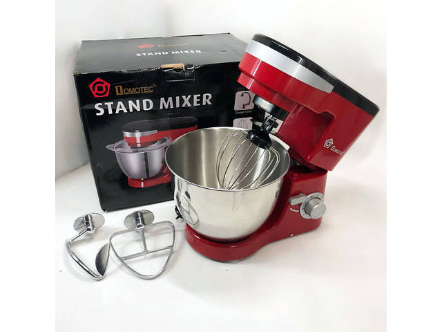 Міксер-тестоміс планетарний Domotec MS-1368 на 6 швидкостей 3 насадки чаша 4 л 1500 W - Фото 11