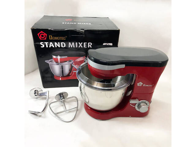 Міксер-тестоміс планетарний Domotec MS-1368 на 6 швидкостей 3 насадки чаша 4 л 1500 W - Фото 14