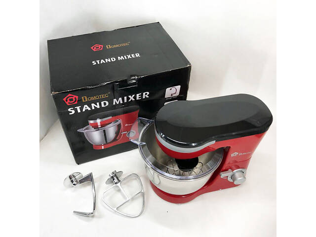 Міксер-тестоміс планетарний Domotec MS-1368 на 6 швидкостей 3 насадки чаша 4 л 1500 W - Фото 15