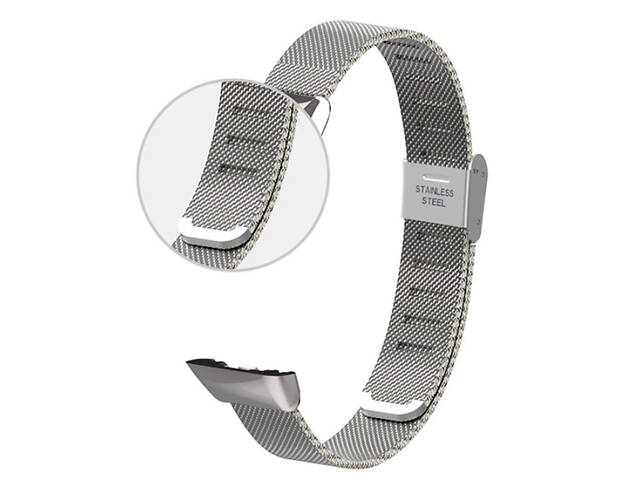 Миланский металлический ремешок Mijobs для фитнес браслета Huawei Honor Band 6 - Silver - Фото 3