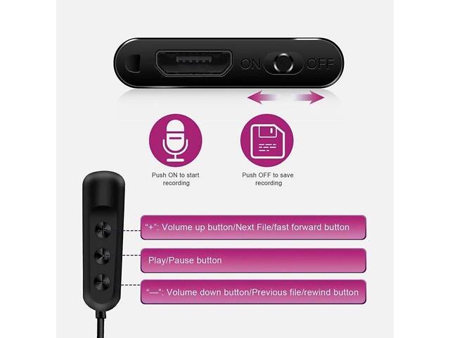 Мини диктофон с активацией голосом Nectronix R12, 8 Гб, аккумулятор на 18 часов записи (100782) - Фото 6