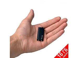 Мини диктофон с активацией голосом Savetek GS-R01s, 16 Гб памяти, Mp3, VOR, 8 часов записи