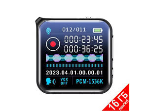 Мини диктофон с большим экраном, радио и MP3 плеером Nectronix M30, 16 Гб памяти