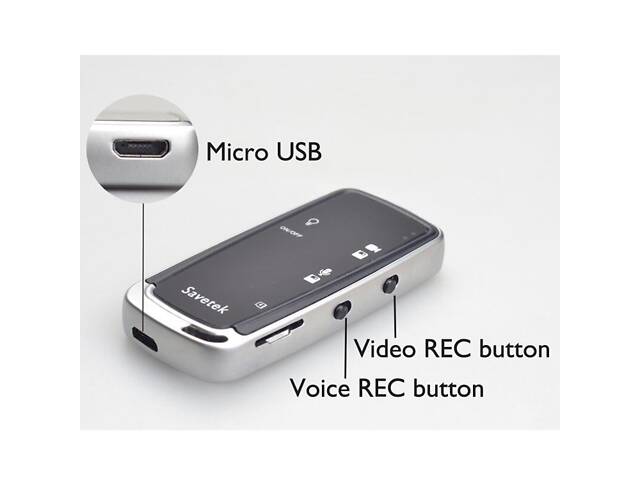 Мини камера брелок видеорегистратор с диктофоном Savetek GS-D50, FullHD 1080P, без памяти - Фото 6