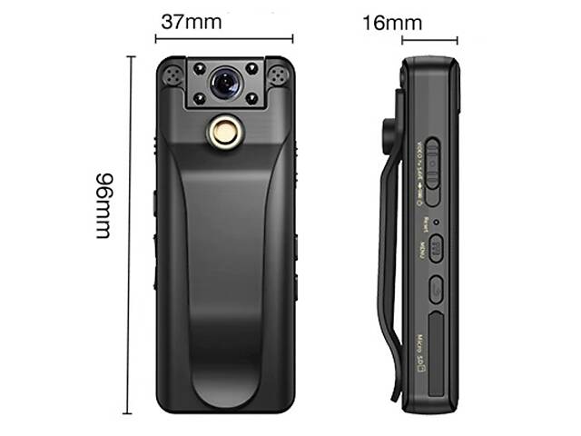 Мини камера - нагрудный видеорегистратор с поворотным объективом, экраном и диктофоном Nectronix A22 - Фото 6