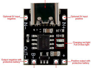 Міні-контролер заряду TP4057 USB-Type-C 5V 1A