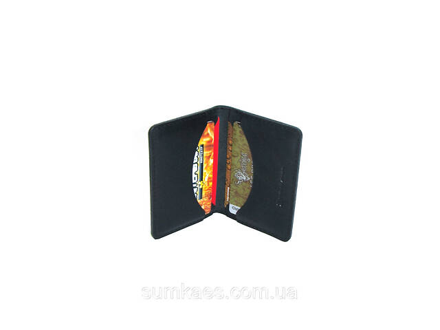Міні-обкладинка для документів (ID паспорт) DNK Leather чорна Україна 30 років - Фото 5